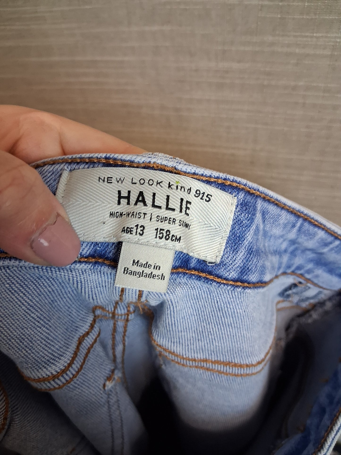 New Look Hallie Distressed Light Blue Denim Jeans Skinny Leg Age 13 Years