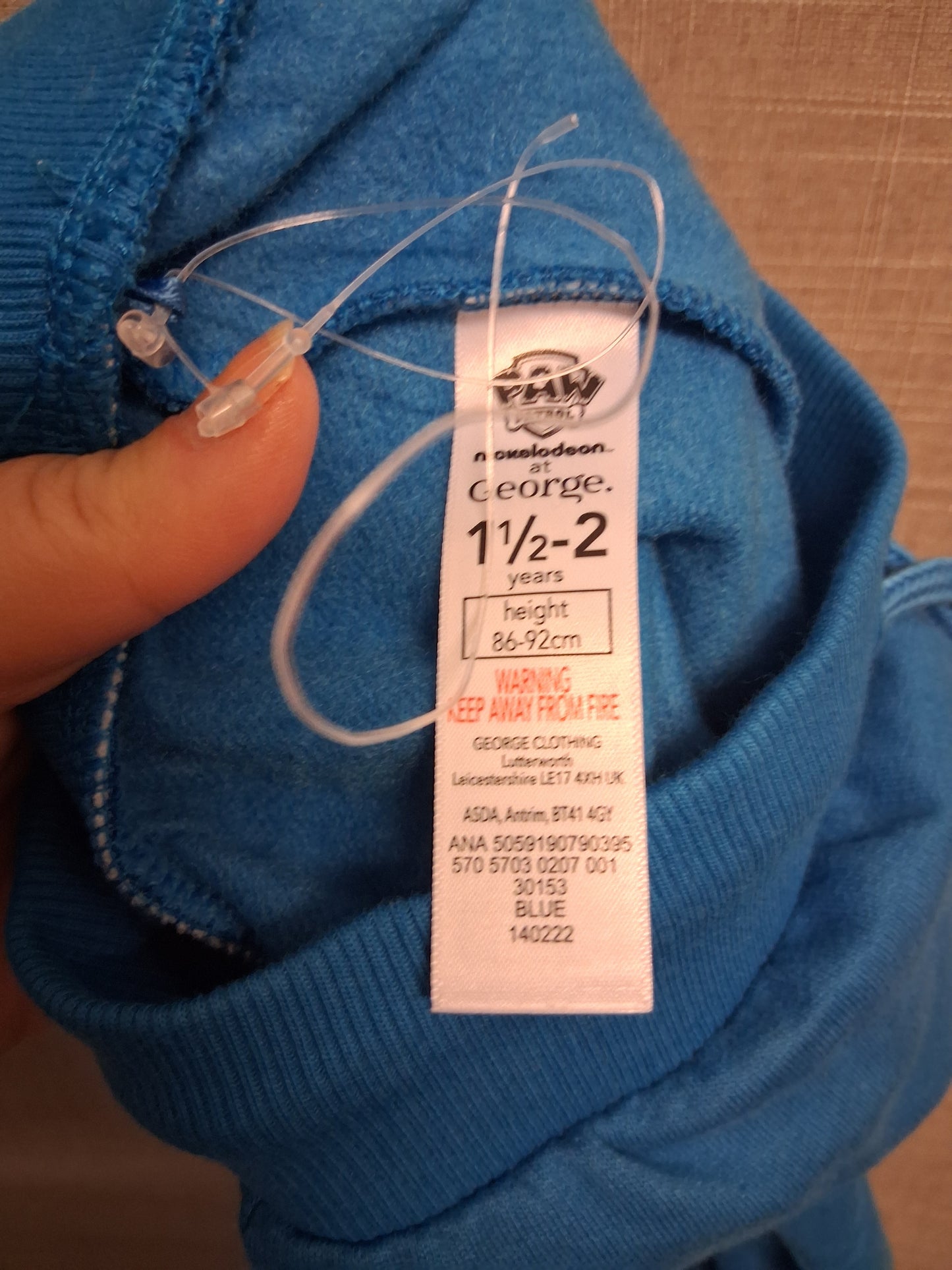 George Paw Patrol Blue Jersey Joggers Age 18-24 Months