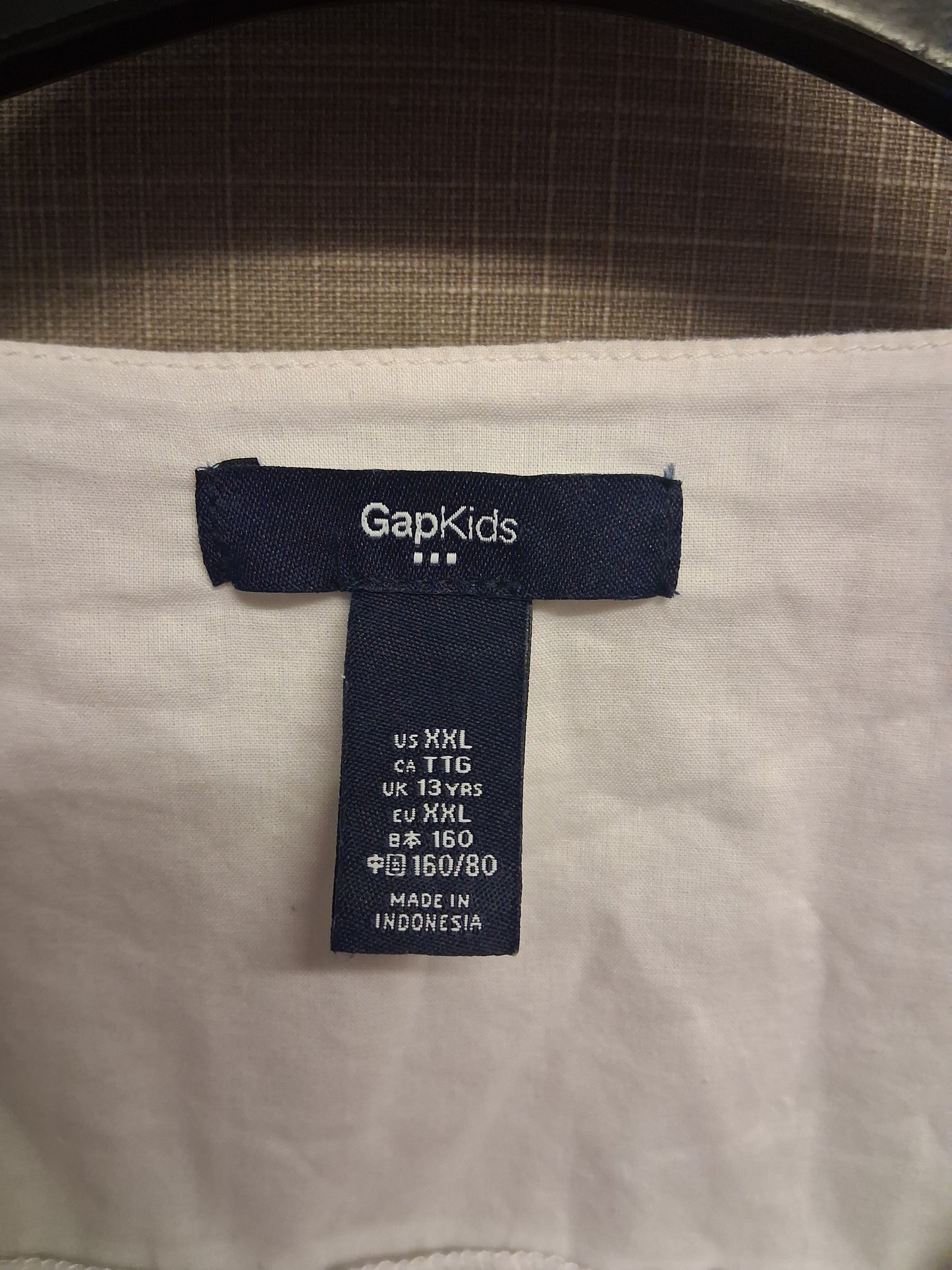 GAP White Cotton Lightweight Top 3/4 Sleeve Gypsy Style Age 13 Years