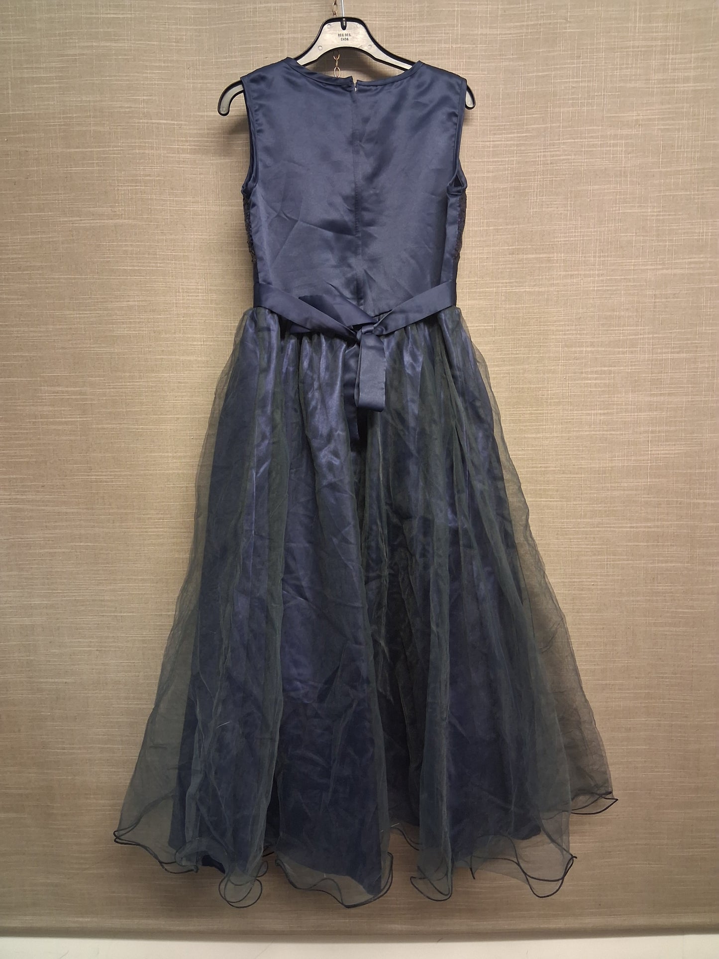 Top Star Girls Navy Blue Sequin Trim Sleeveless Prom Party Dress Age 11-12 Years