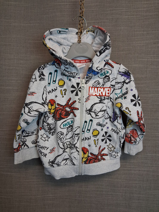 F&F Marvel Boys Iron Man Hoodie Grey Age 12-18 Months
