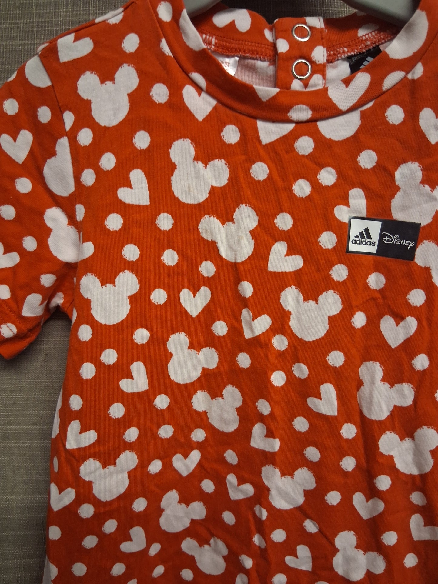 Adidas Disney Mickey Mouse Short Sleeve T-Shirt Dress Age 2-3 Years