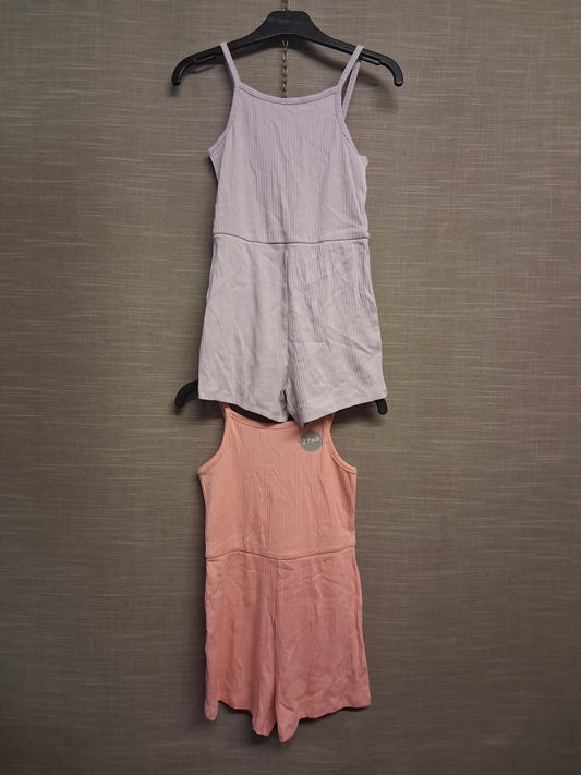 George Girls Playsuit 2 Pack Lilac and Peach Jersey Age 6-7 Years