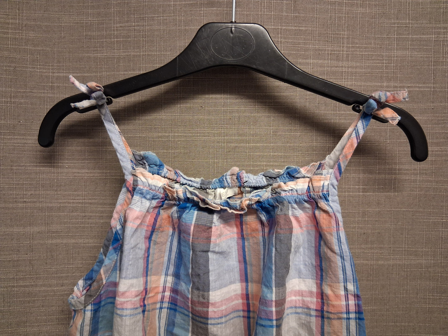 Next Girls Pastel Multicolour Checked Strappy Vest Top Age 12 Years