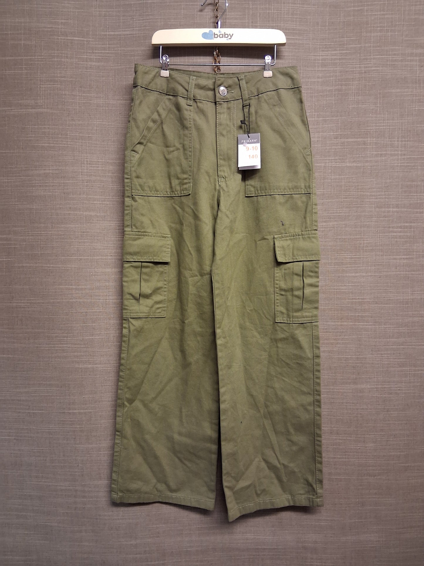 Primark Girls Khaki Cargo Trousers Age 9-10 Years New