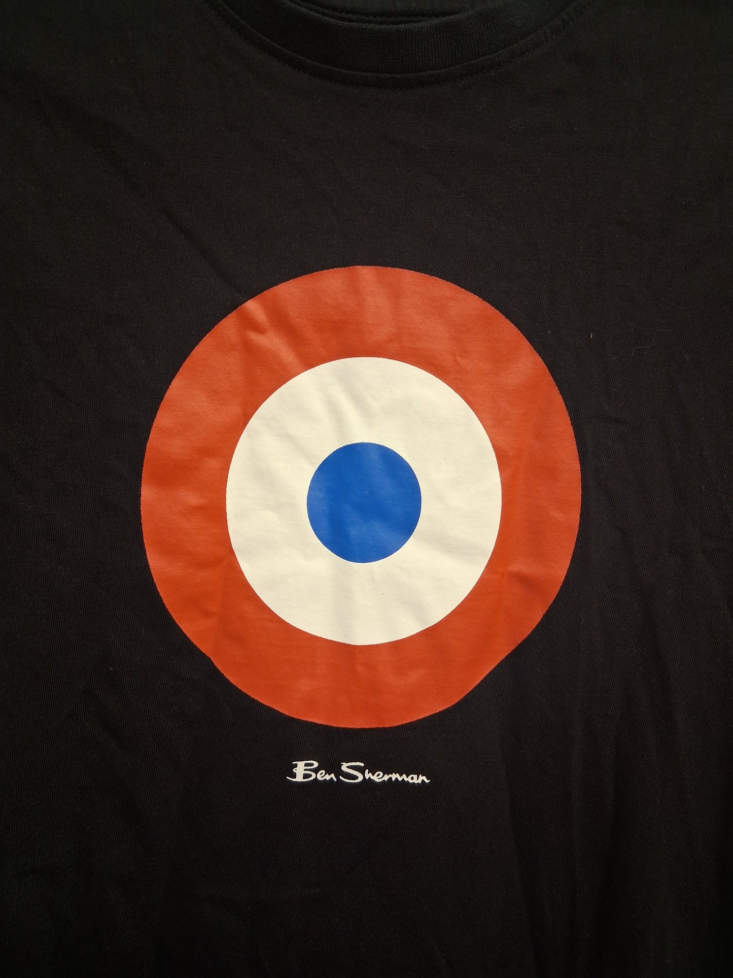 Ben Sherman T-Shirt Boys Black Long Sleeve Graphic on Front Age 8-9 Years