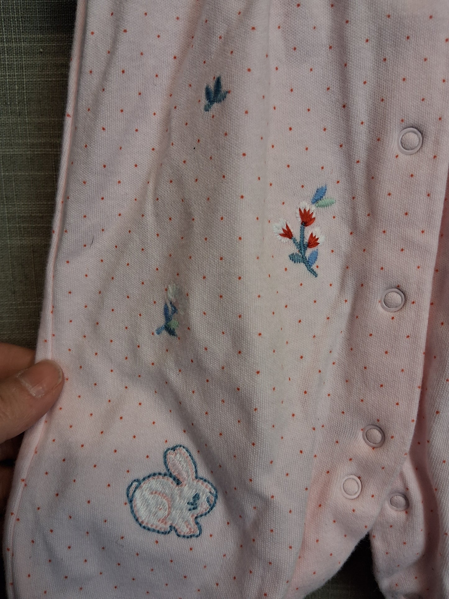 Baby Girl Jersey Pink Bunny Summer Romper Age Newborn