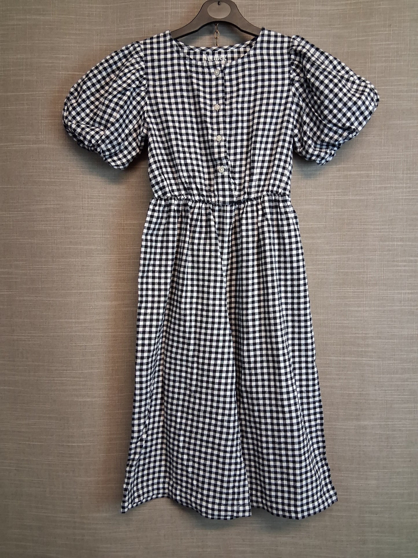 Nutmeg Girls Black White Check Jumpsuit Ankle length Age 7-8 Years