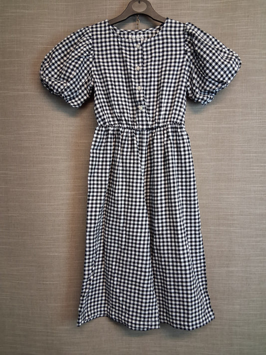 Nutmeg Girls Black White Check Jumpsuit Ankle length Age 7-8 Years