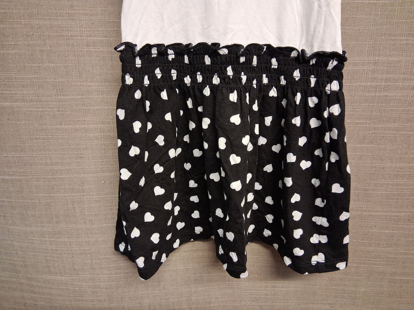 George Black White Spotty T-Shirt Bow Detail Dress Age 12-18 Months