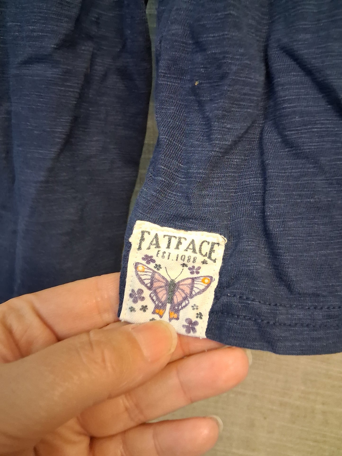 Fat Face Girls Navy Long Sleeve T-Shirt Age 6-7 Years