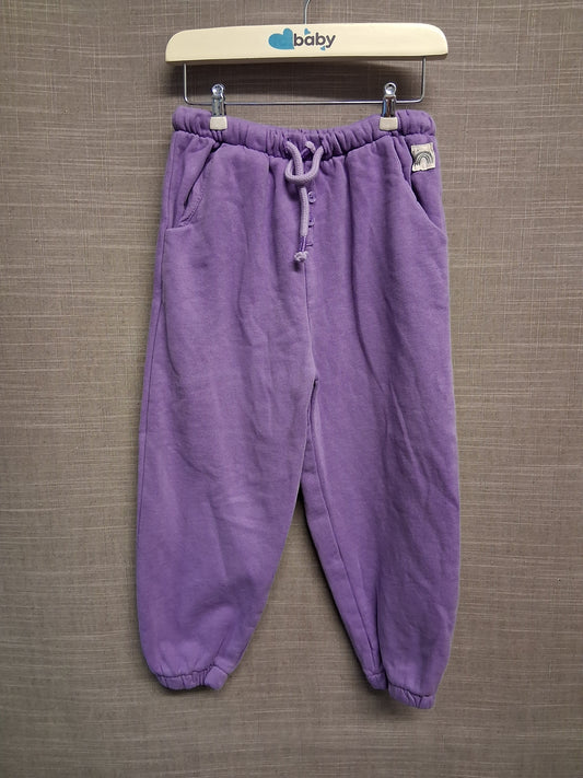 Next Girls Purple Joggers Elastic Waist Soft Elastic Drawstring Waist Age 3-4 Years