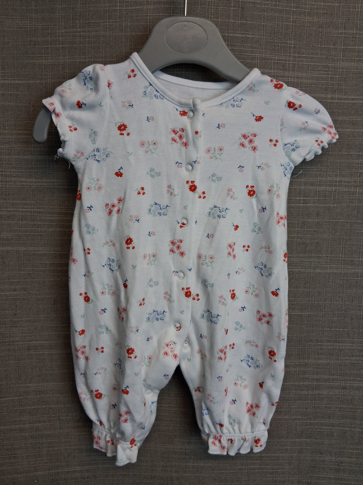 Nutmeg Girls White Floral Summer Romper Age Newborn