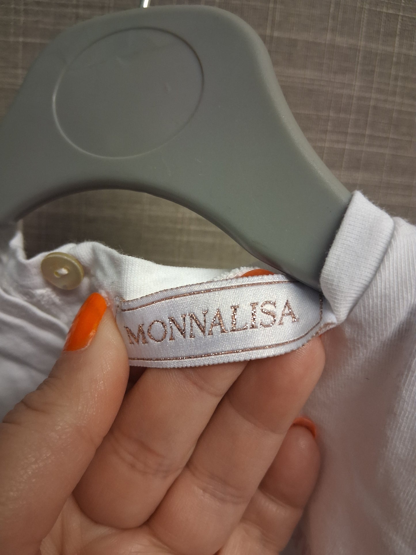 Monnalisa Girls White Short Sleeve T-Shirt Designer Traditional Age 18 Months