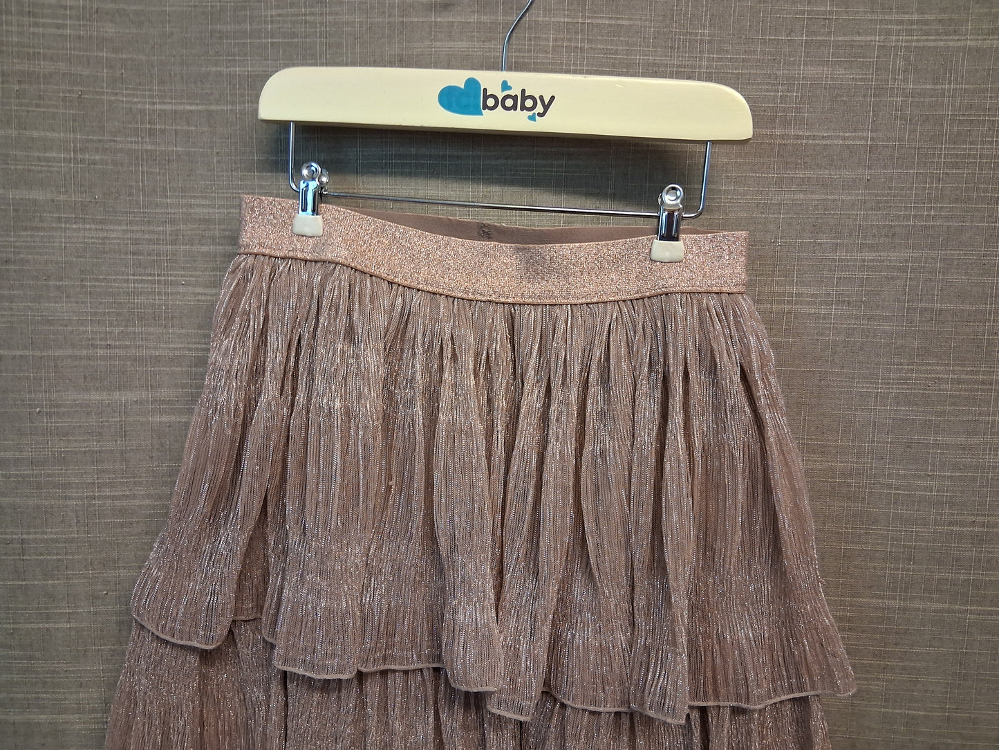 Next Girls Tiered RaRa Skirt Blush Pink Glittery Age 10 Years