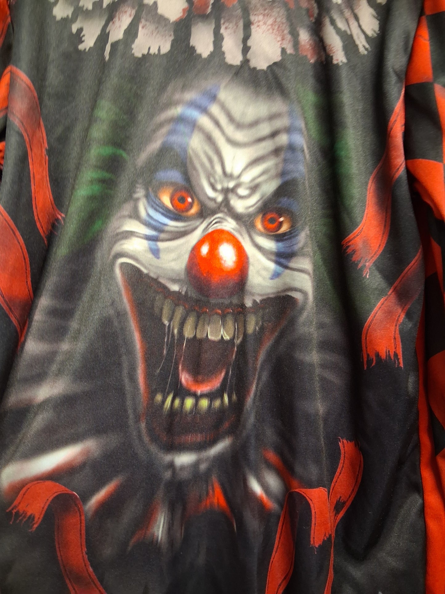 TU Scary Clown Red Black 3 Piece Costume Age 9-10 Years