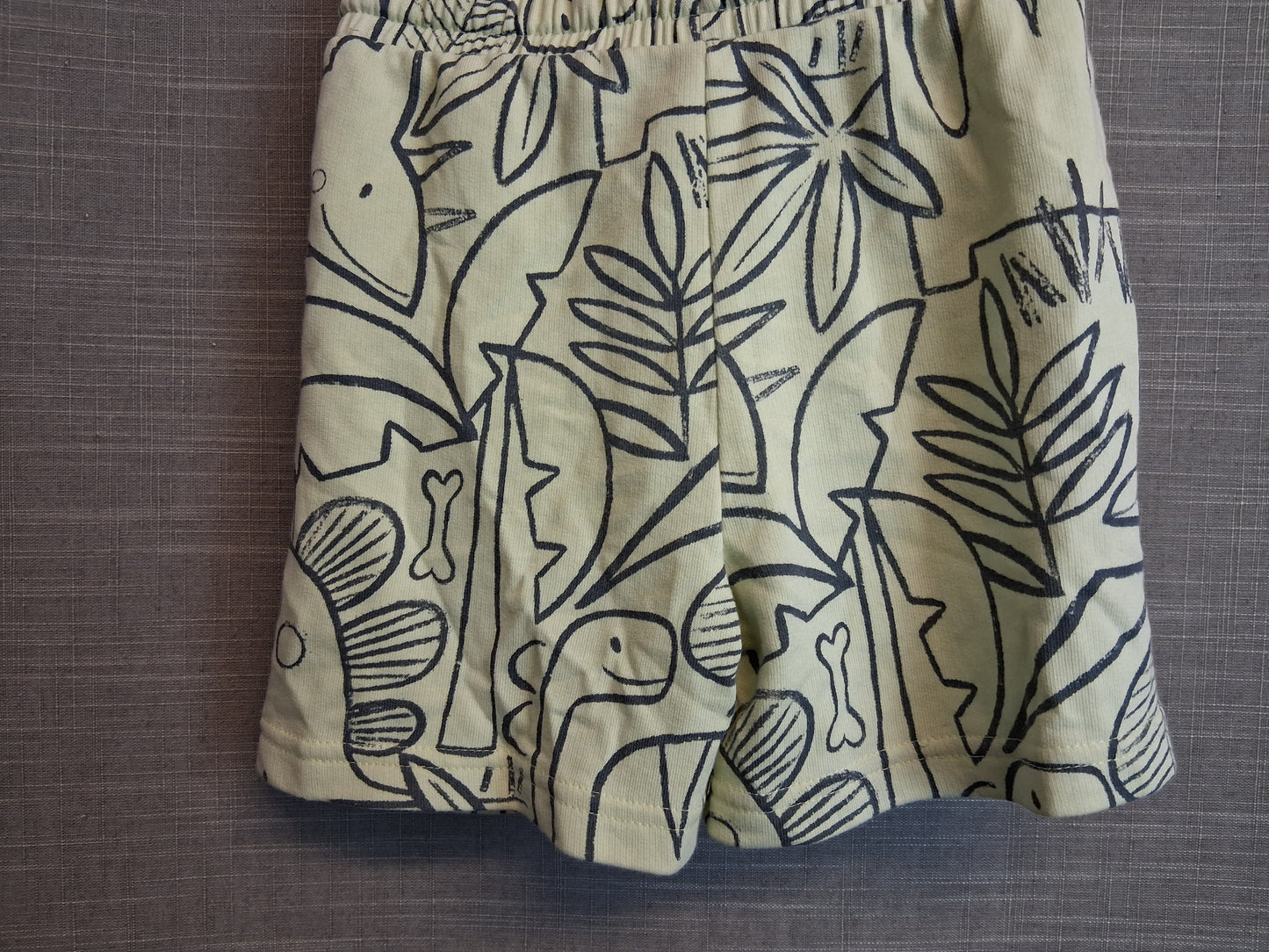 George Boys Yellow Dinosaur Jersey Shorts Age 2-3 Years