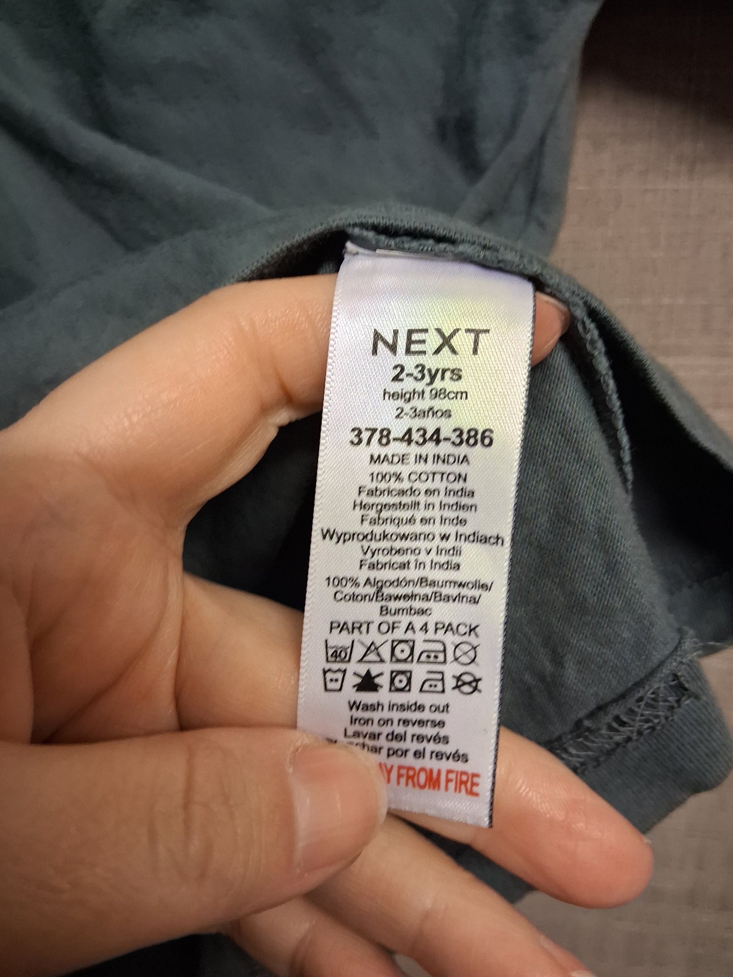 Next Boys Grey Shark Motif T-Shirt Age 2-3 Years