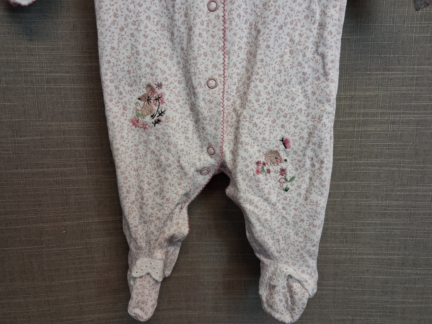 Next Girls Multicolour Bunny Floral Sleepsuit Romper Age Newborn