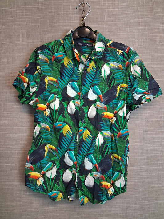 Next Boys Summer Shirt Age 9 Years Toucan Print Green