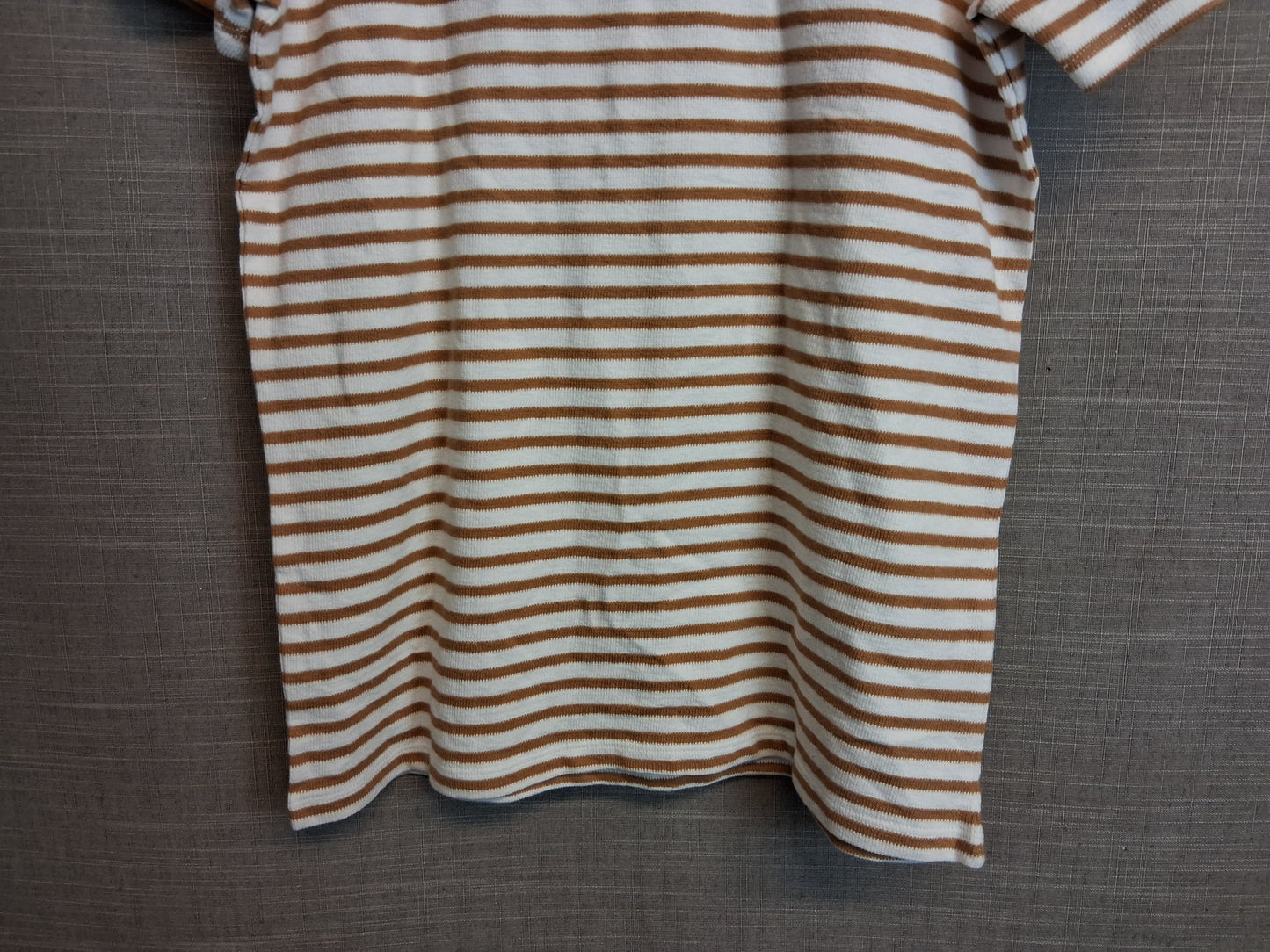 Primark Boys Brown Cream Striped T-Shirt Age 11-12 Years