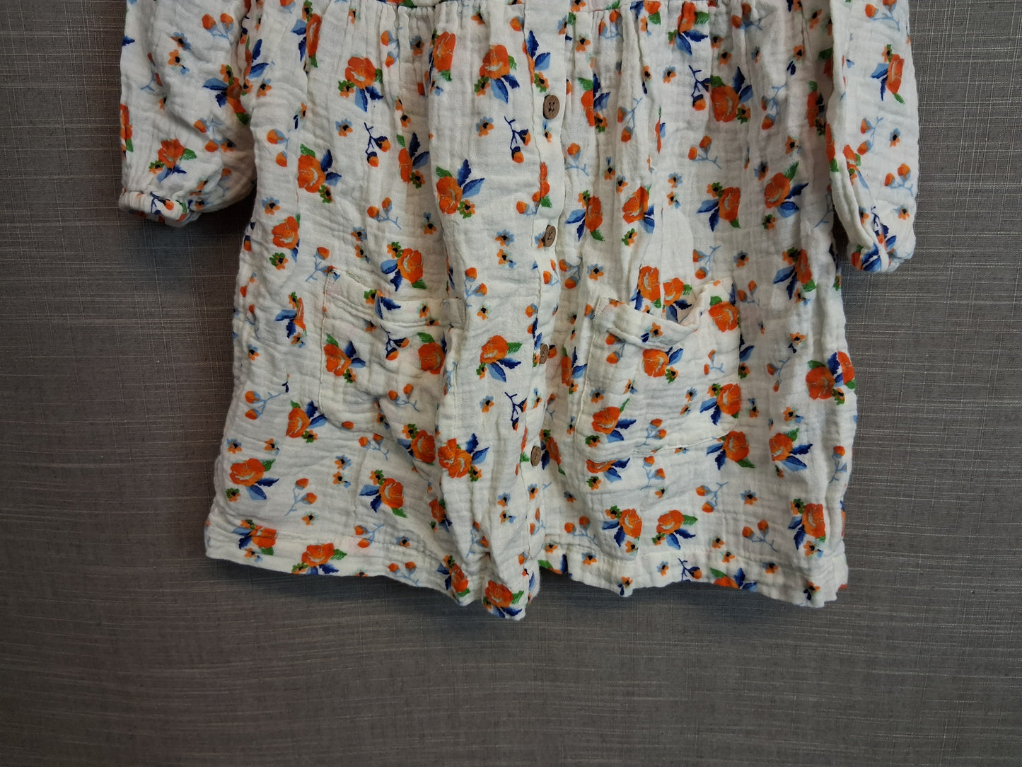 Next Girls Cream Floral Dress Age 12-18 Months