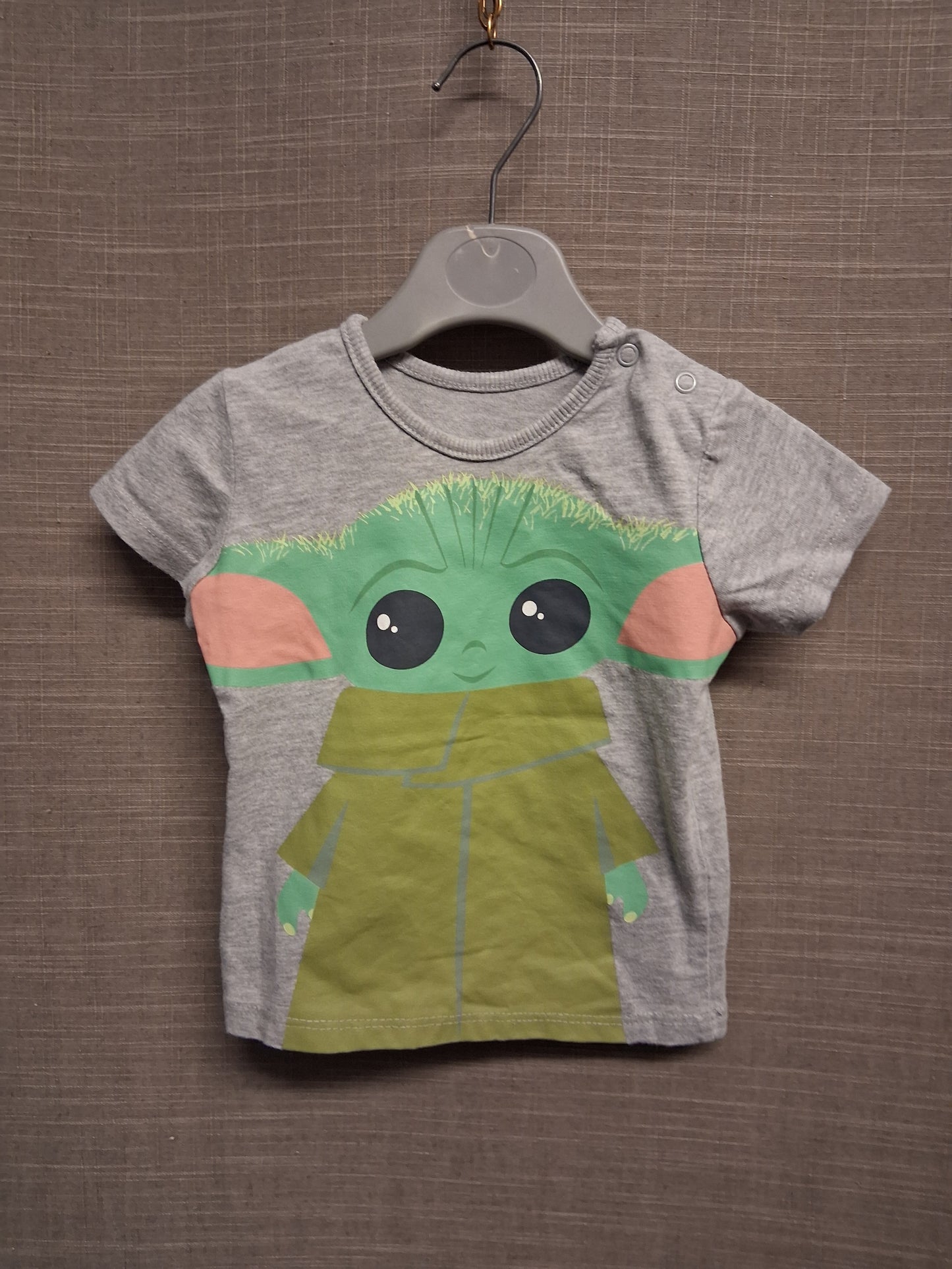 George Star Wars Baby Yoda Grey Short Sleeve T-Shirt Age 6-9 Months