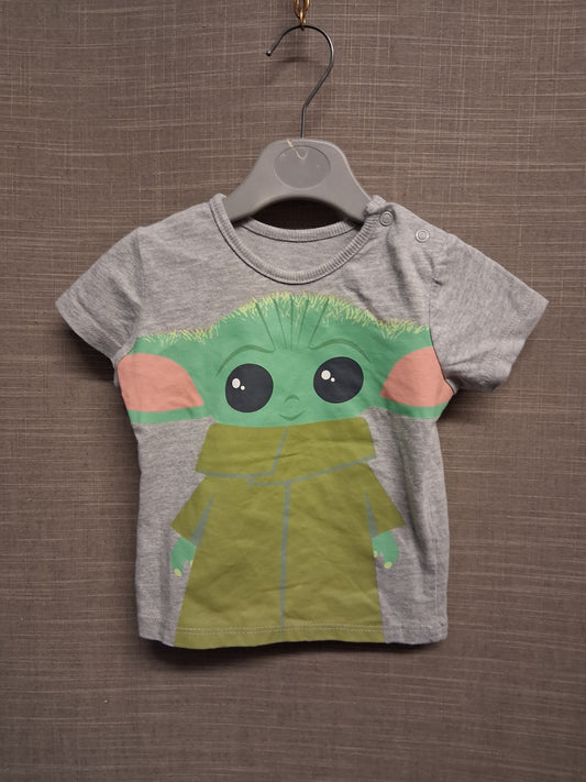 George Star Wars Baby Yoda Grey Short Sleeve T-Shirt Age 6-9 Months