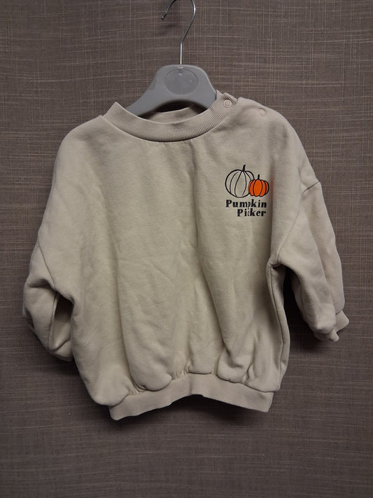 George Boys Beige Pumpkin Autumn Sweater Age 9-12 Months