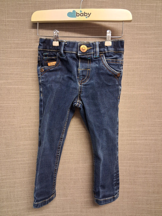 Ted Baker Boys Darkwash Blue Denim Jeans Age 12-18 Months Adjustable Waist