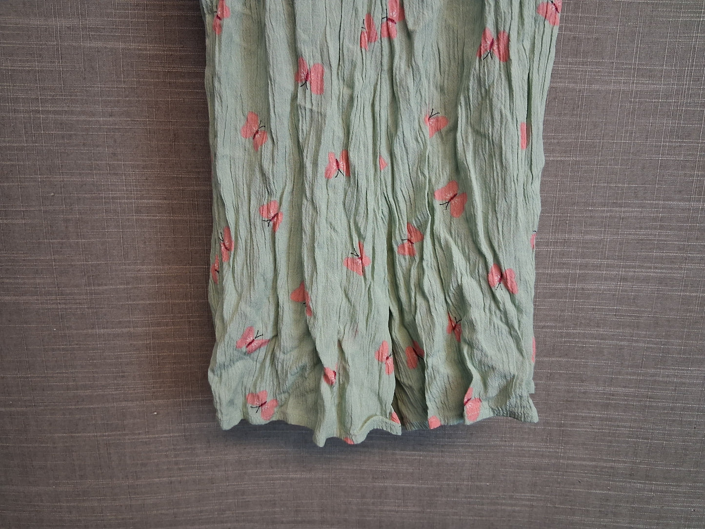 Nutmeg Girls Crop Jumpsuit Keyhole Front Green Pink Spots Age 7-8 Years
