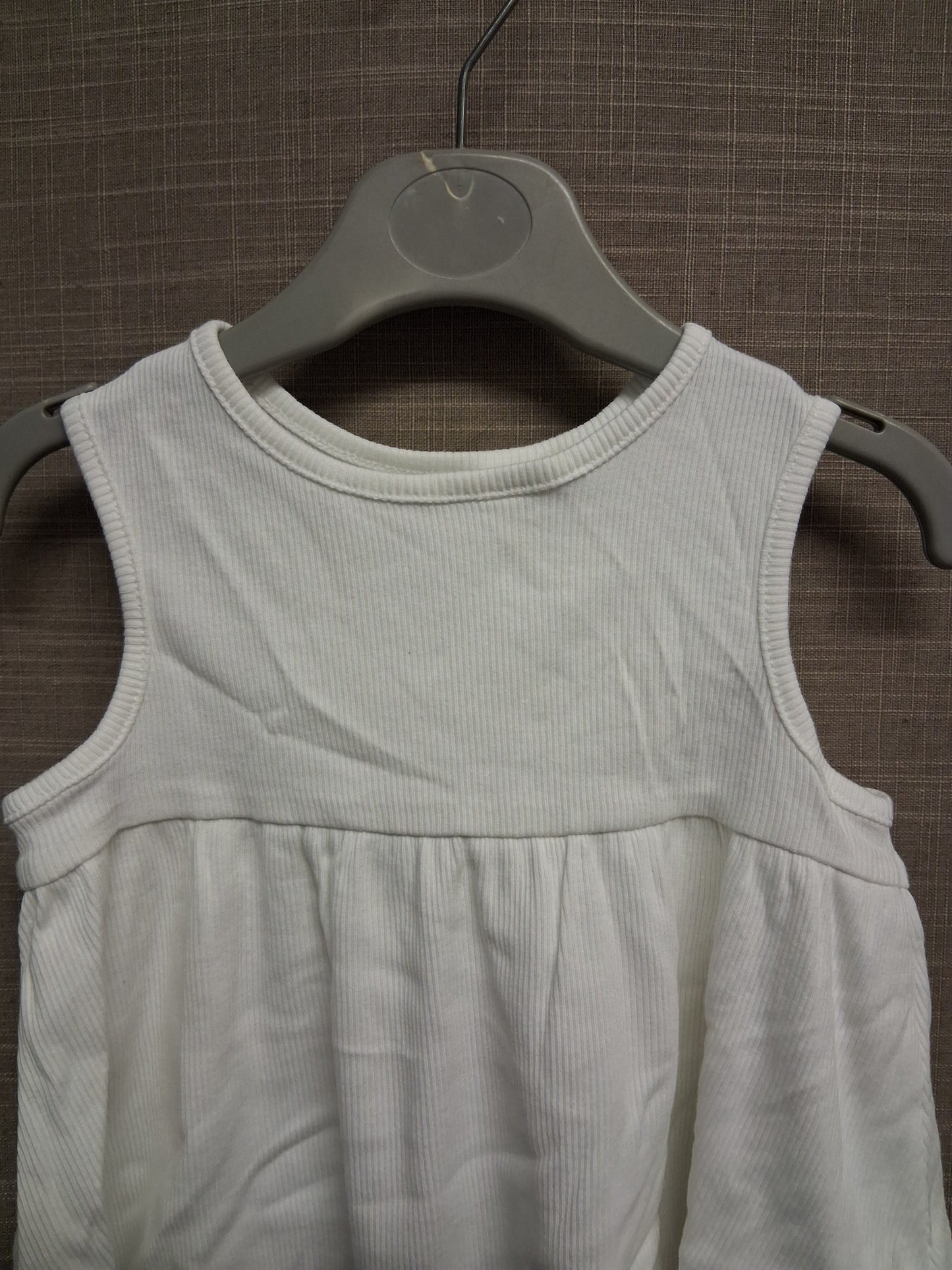 Next Girls White Sleeveless Jersey T-Shirt Age 12-18 Months