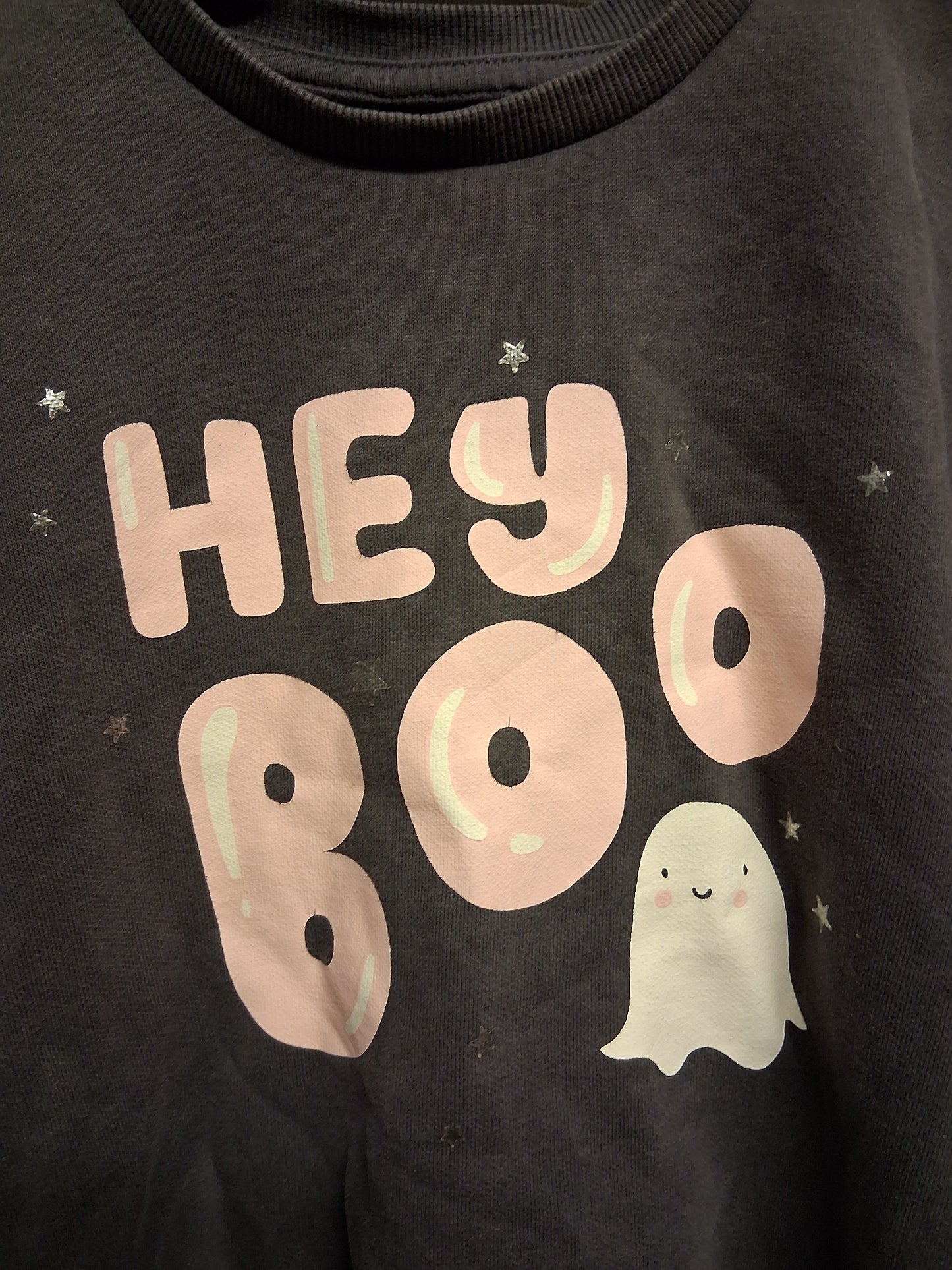 George Girls Halloween 'Hey Boo' Sweater Grey Age 2-3 Years