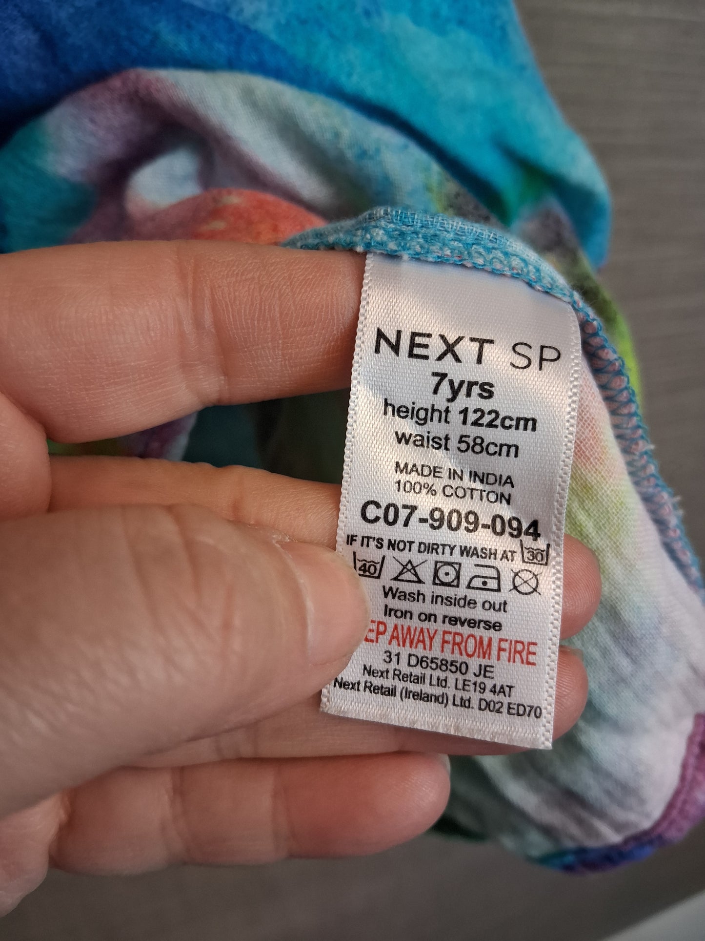 Next Girls Multicolour Tie Dye Sundress Age 7 Years