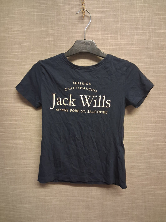 Jack Wills Girls Navy Short Sleeve T-Shirt Age 7-8 Years