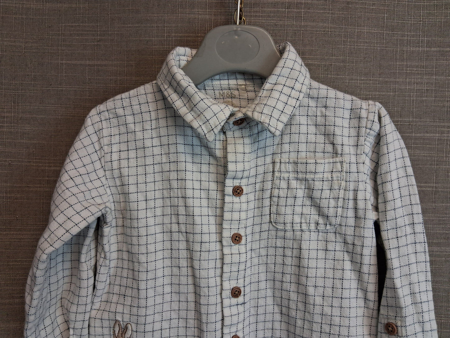 Marks and Spencer Peter Rabbit Boys Check Shirt Long Sleeve Age 18-24 Months