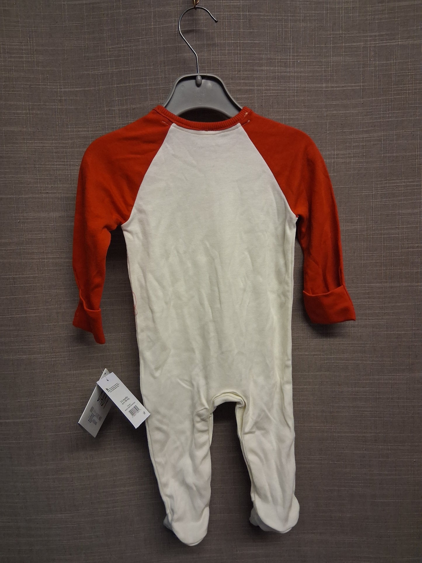 George Boys Lion Theme Sleepsuit White Red Age 3-6 Months New
