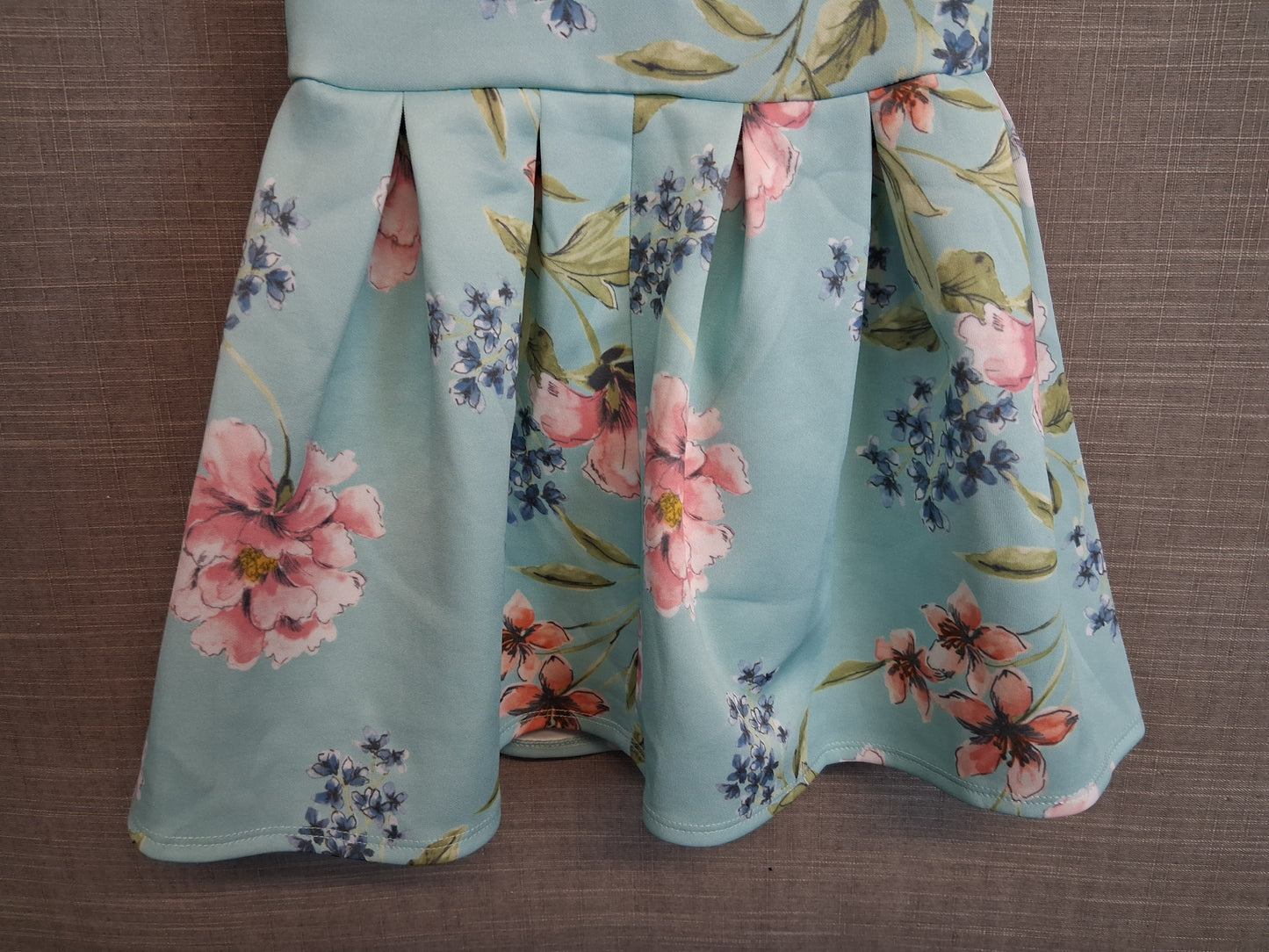 George Girls Blue Floral Scuba Dress Short Sleeve Age 12-18 Months
