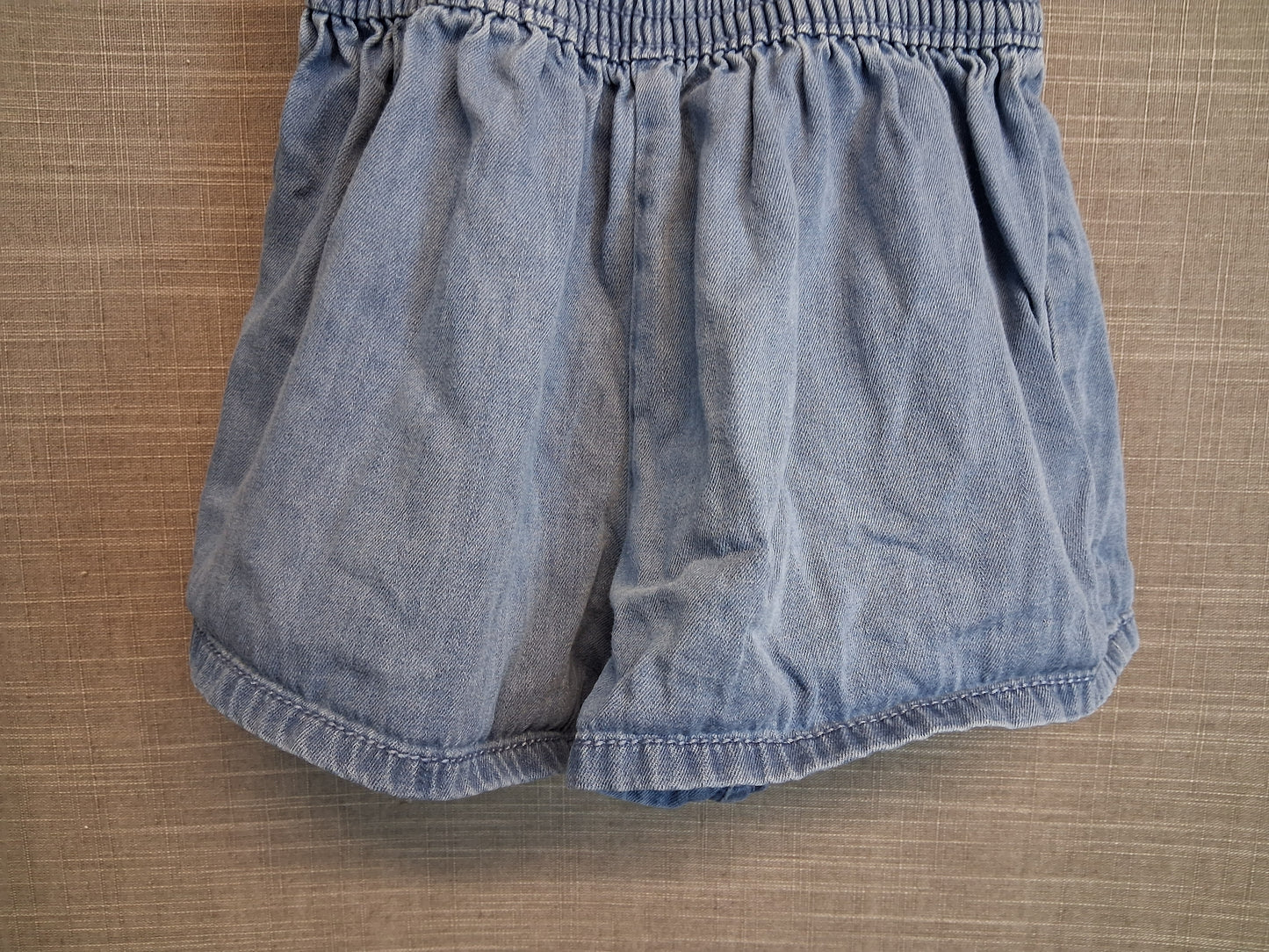Next Girls Blue Denim Shorts Elastic Waist Age 3 Years