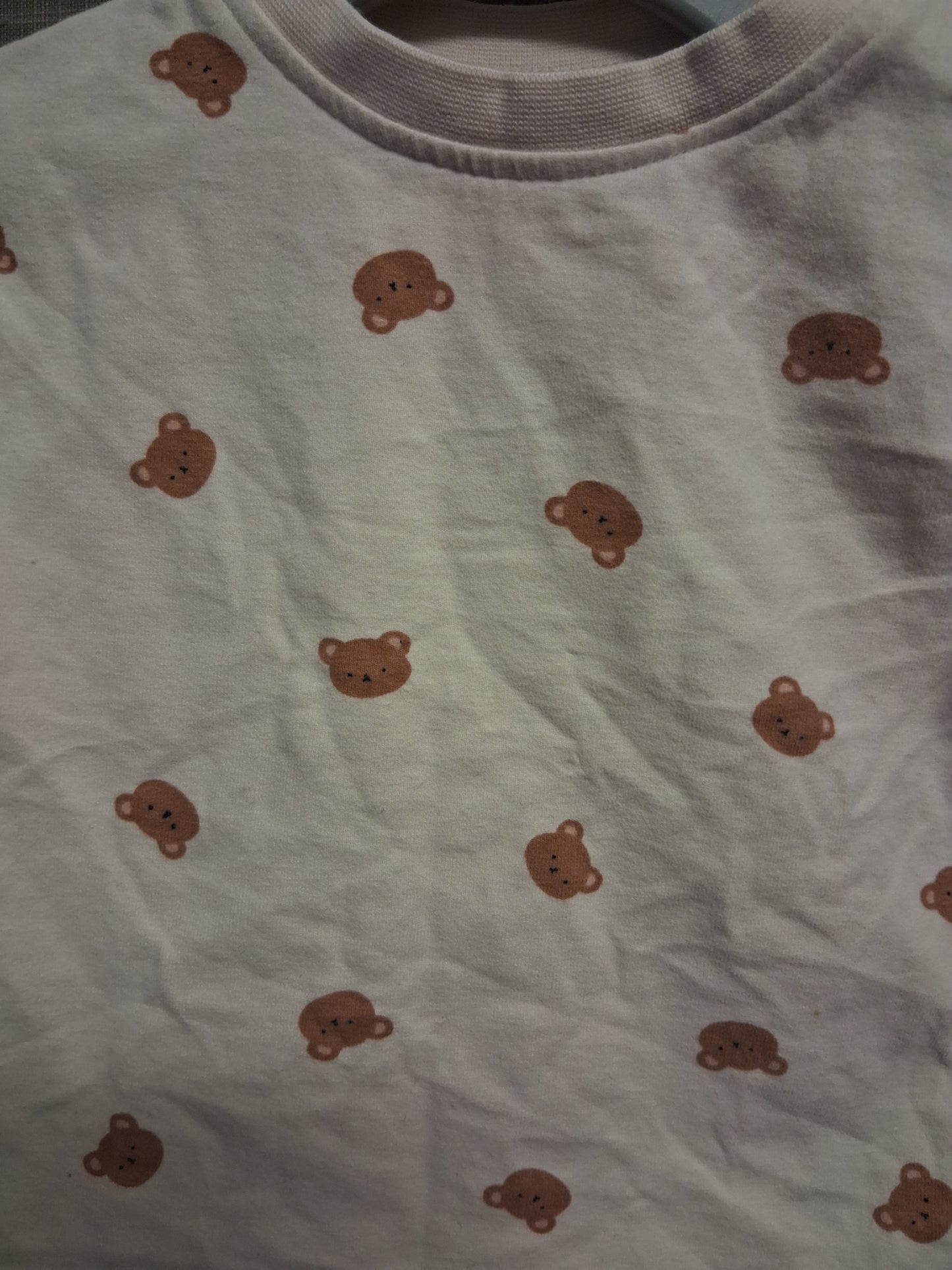 Next Boys Beige Teddy Print Short Sleeve T-Shirt Age 0-3 Months