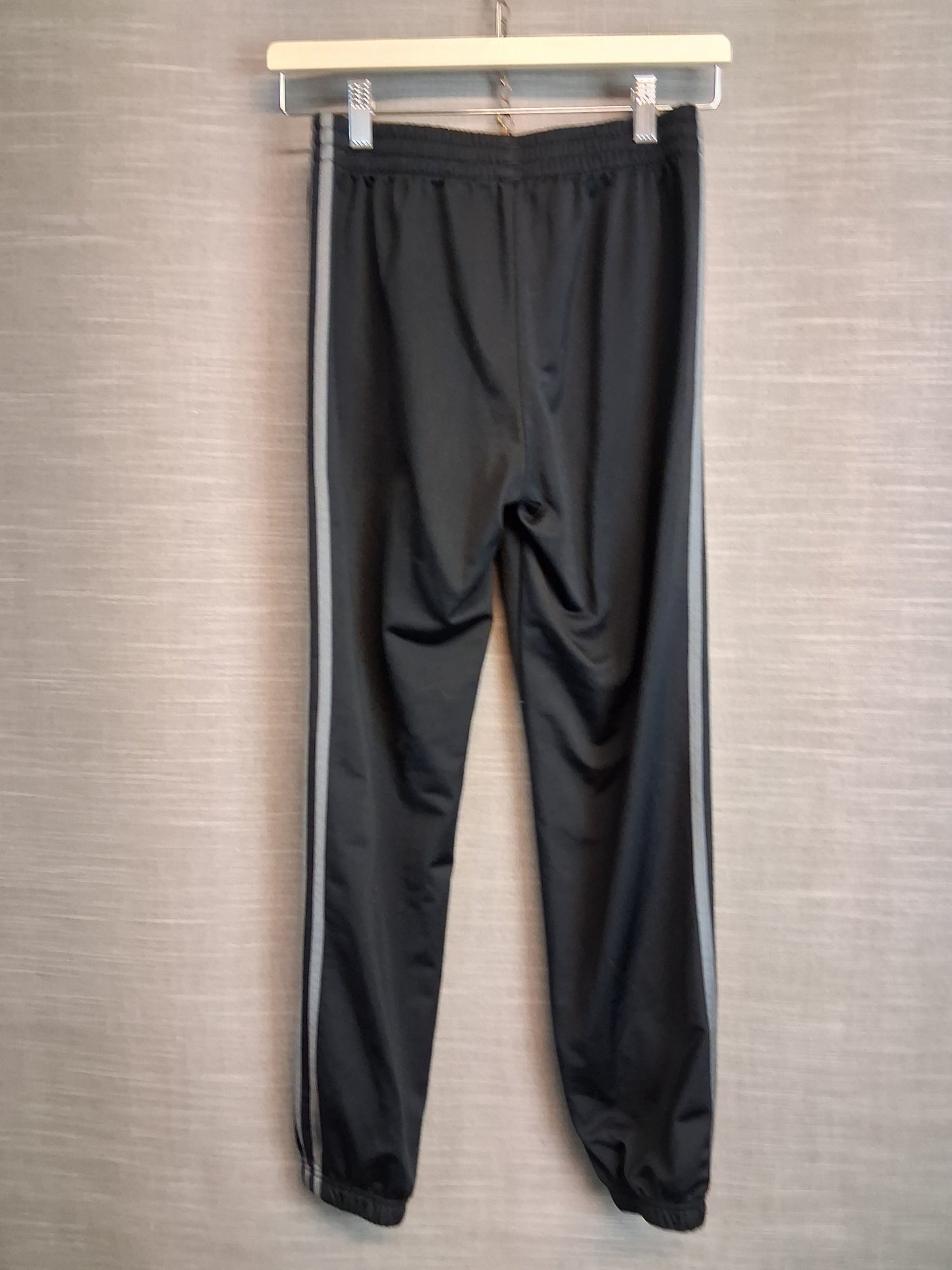 Adidas Black Joggers Size 11-12 Years Silver 3 Stripe