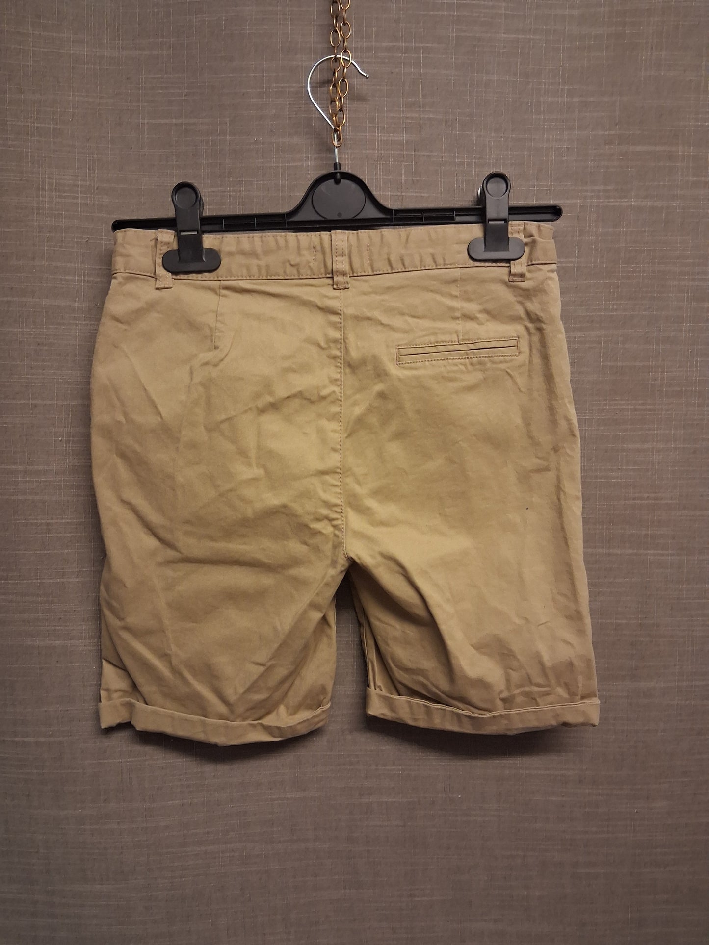 Primark Boys Beige Chino Shorts Adjustable Waist Age 13-14 Years