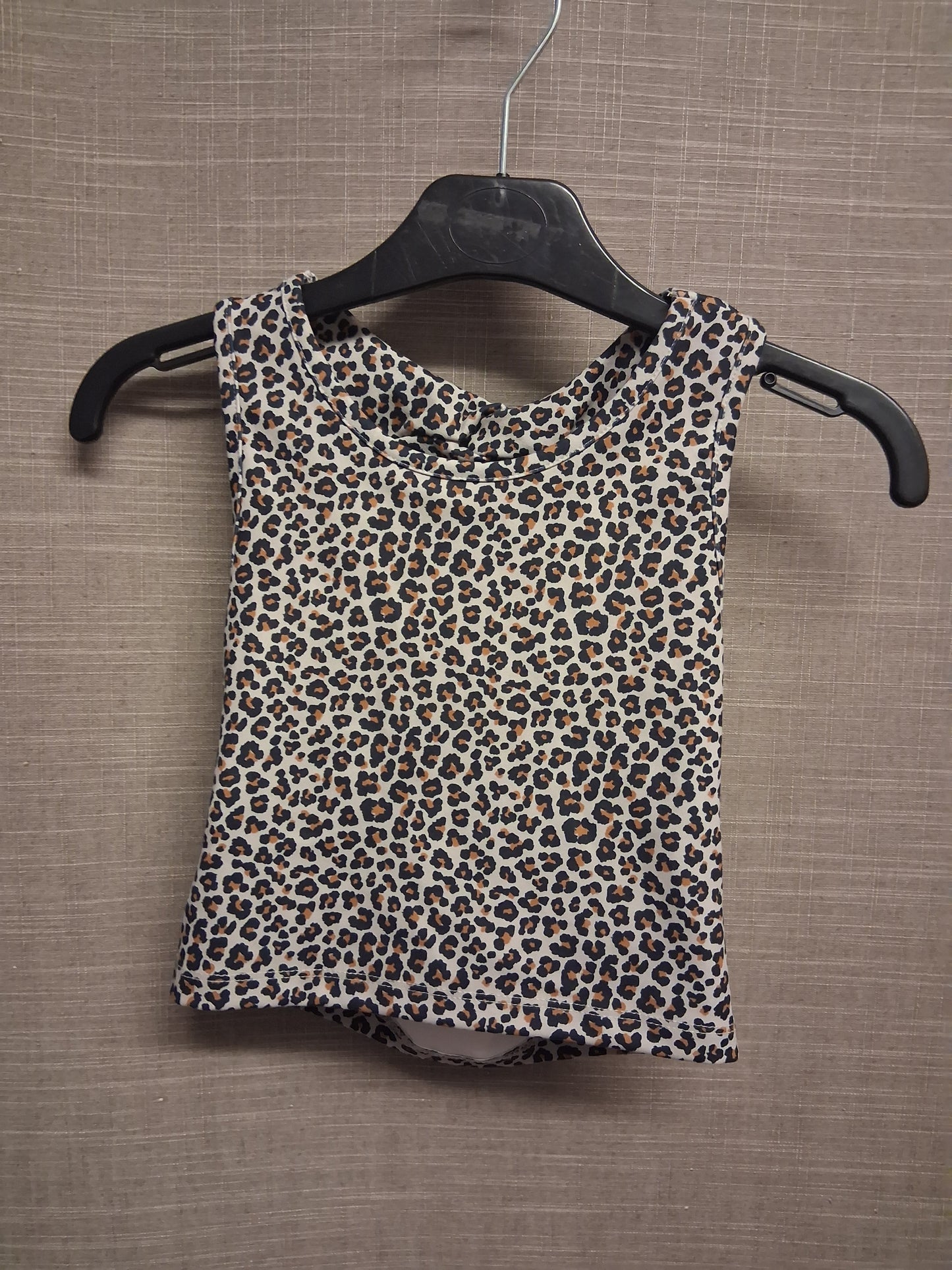 F&F Girls Leopard Print Cut Out Back Crop Top Age 7-8 Years New