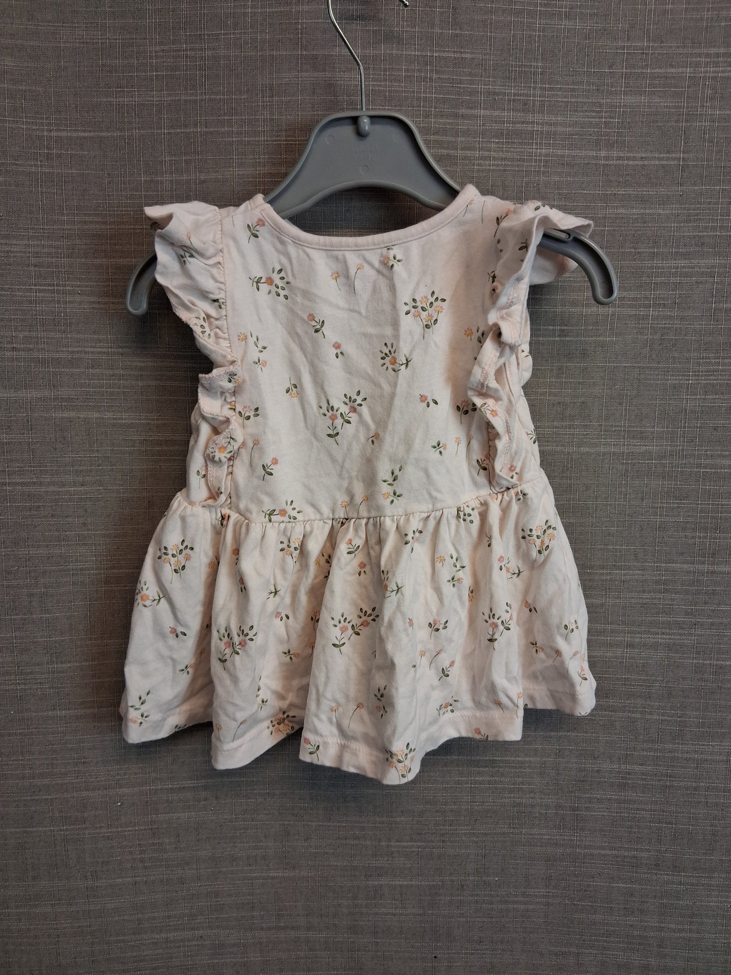 Next Girls Beige Bunny Peplum Sleeveless Jersey T-Shirt Age 12-18 Months