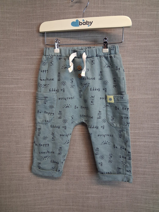 Nutmeg Boys Green Cargo Joggers Age 6-9 Months