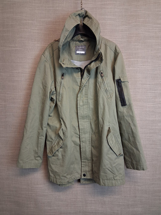 Primark Girls Khaki Parka Style Coat Jacket Age 13-14 Years