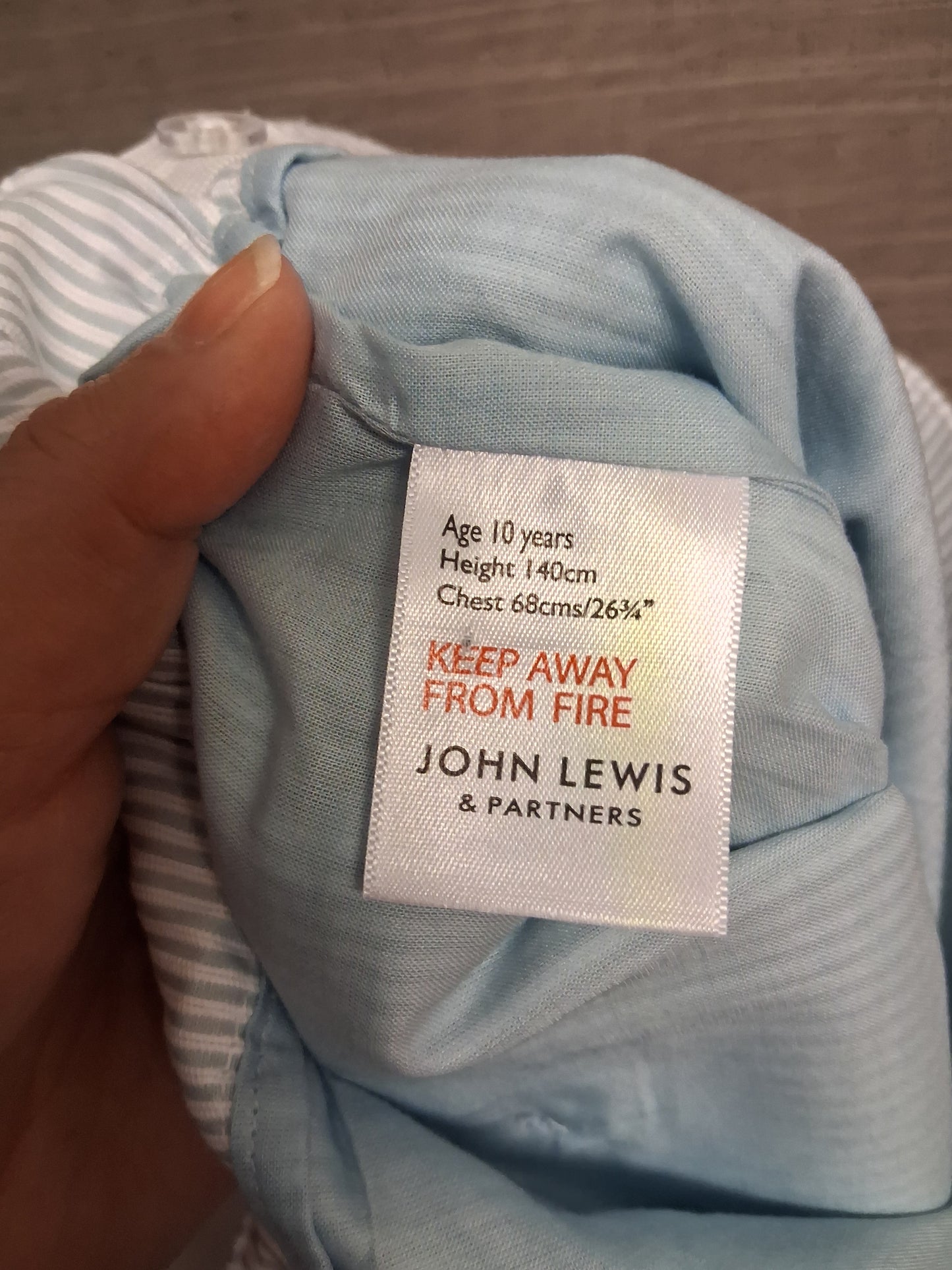 John Lewis Heirloom Collection Boys White Blue Striped Chino Shorts Age 10 Years