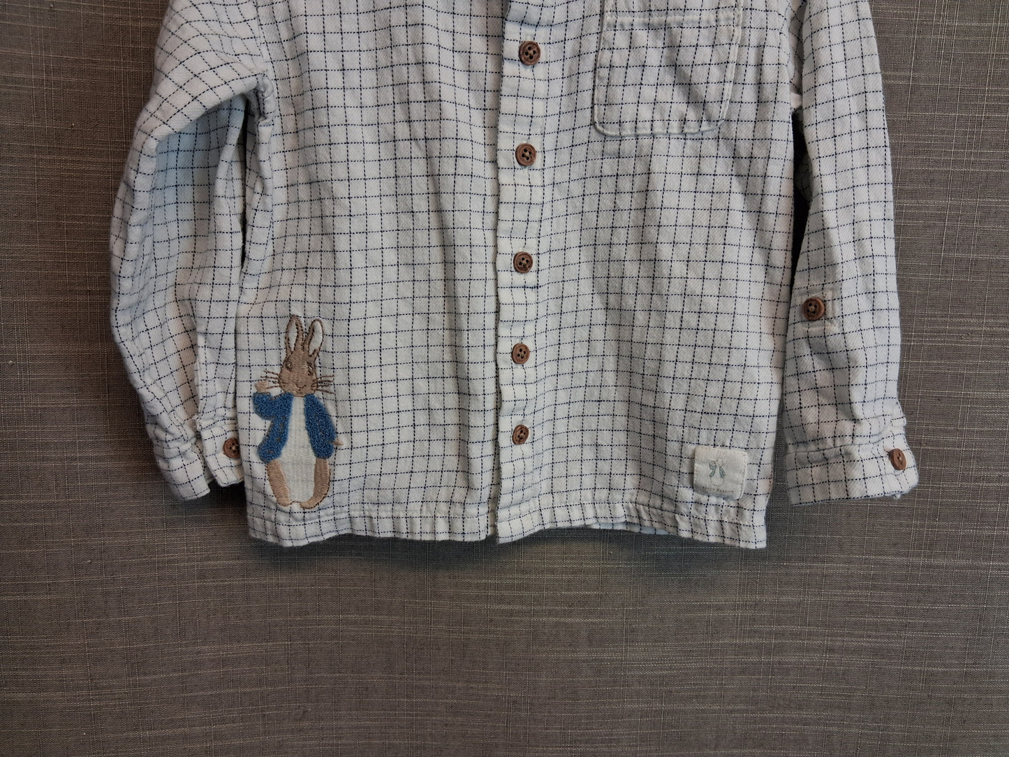 Marks and Spencer Peter Rabbit Boys Check Shirt Long Sleeve Age 18-24 Months