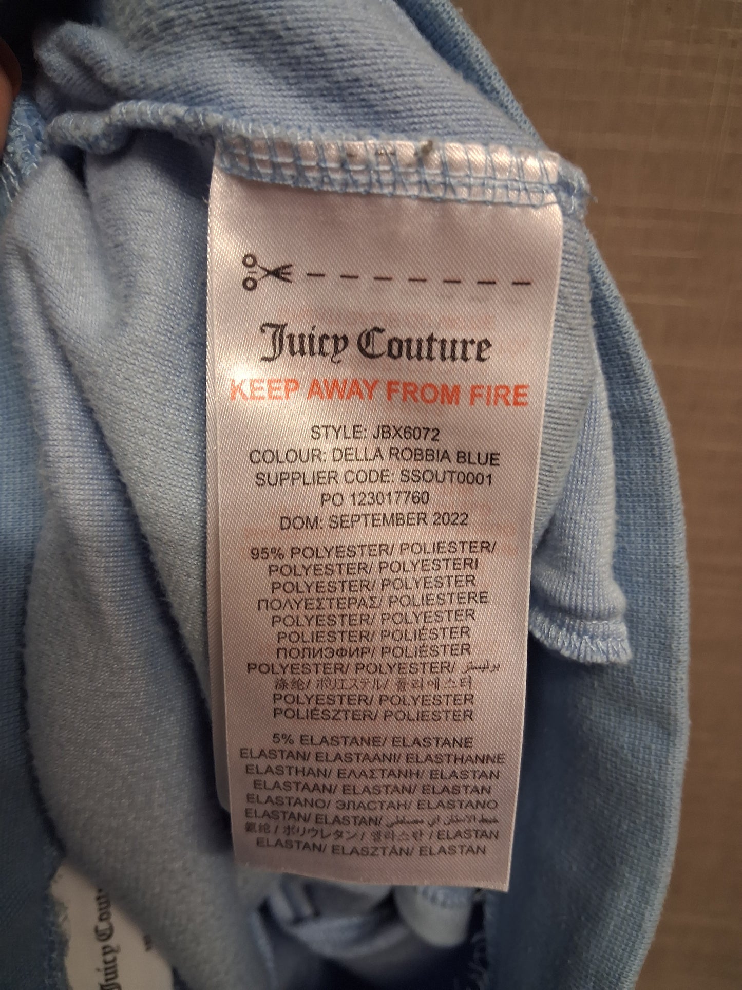 Juicy Couture Girls Powder Blue Velour Shorts Age 9-10 Years