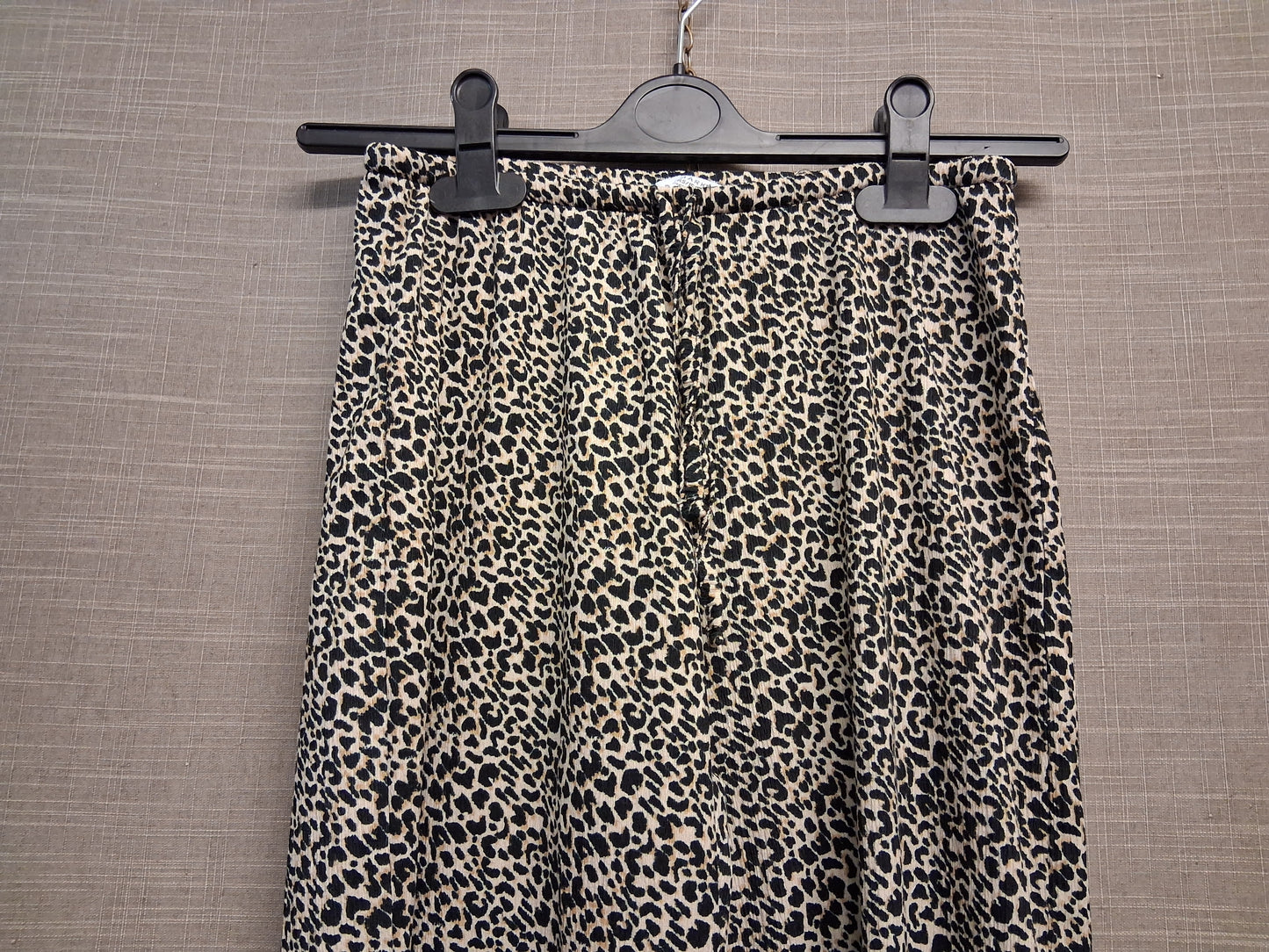 Primark Girls Beige Black Wide Leg Summer Trousers Age 11-12 Years